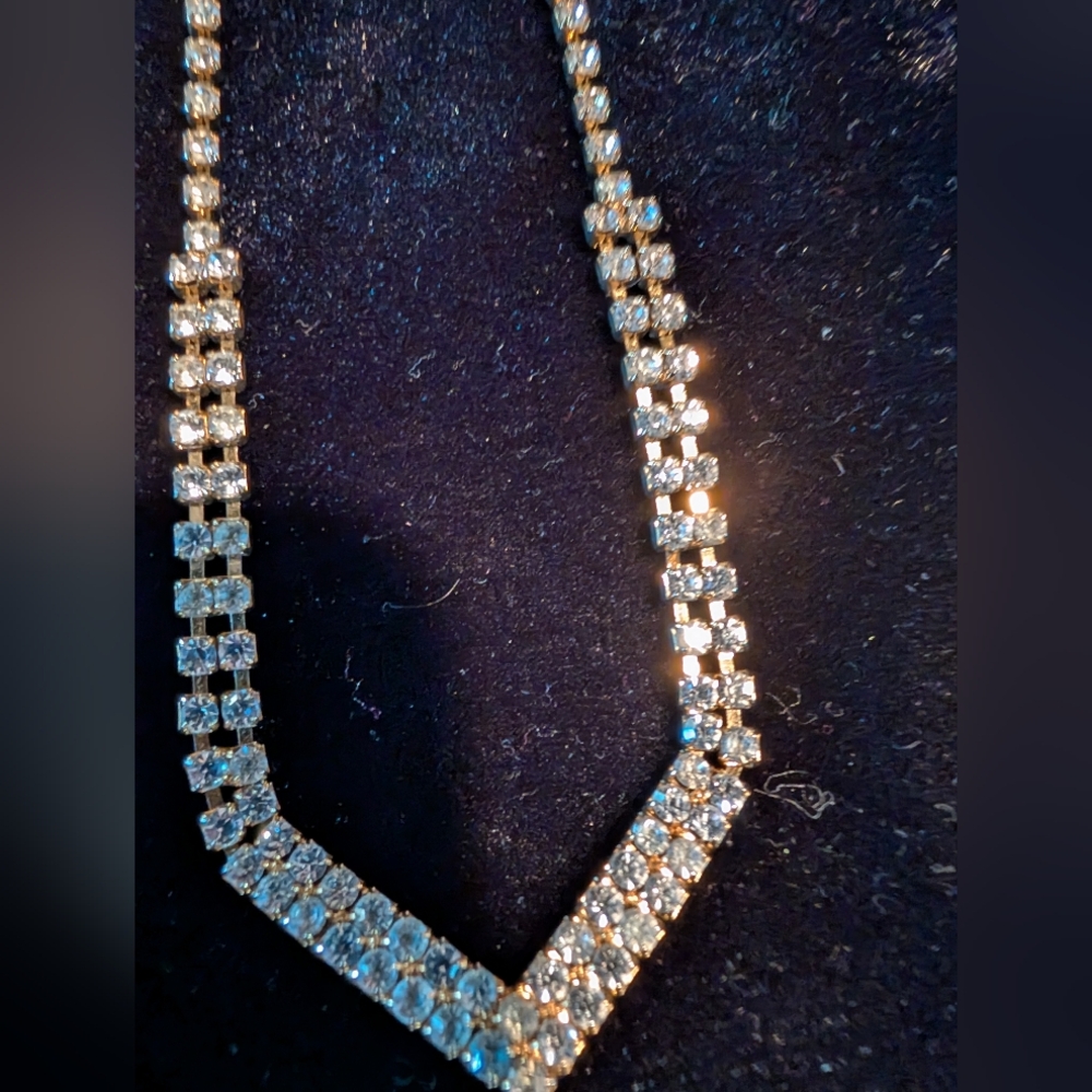 Vintage Rhinestone Bridal Choker Necklace